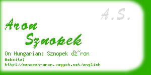 aron sznopek business card